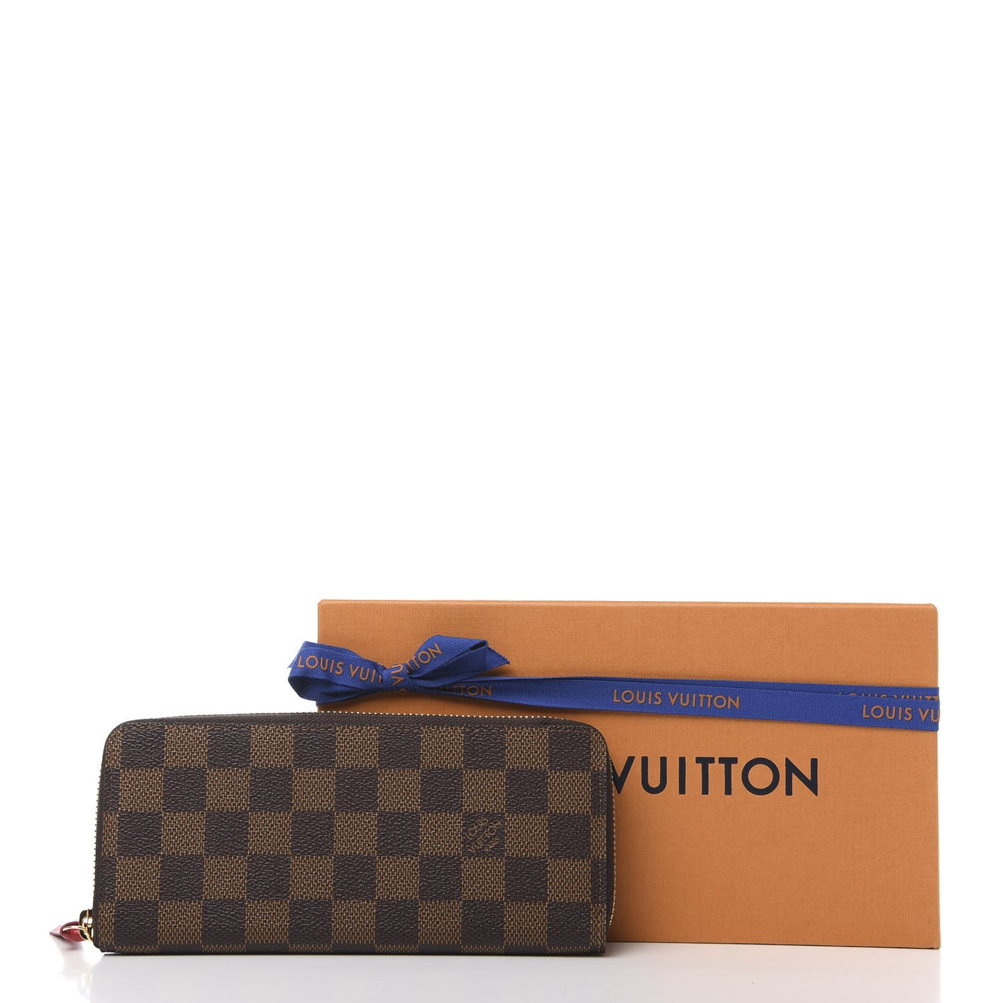 Damier Ebene Clemence Wallet Cherry