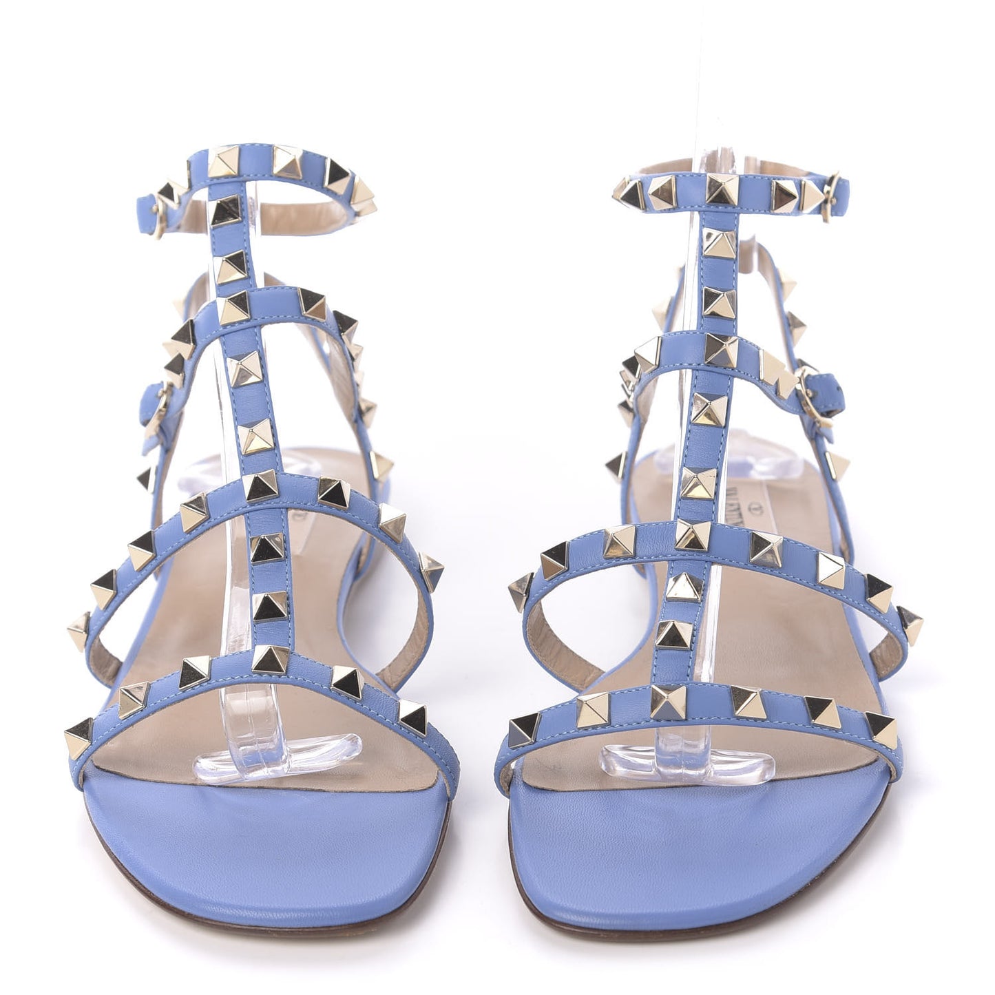 Nappa Rockstud Gladiator Flat Sandals 38.5 Angel