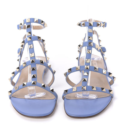 Valentino Garavani Nappa Rockstud Gladiator Flat Sandals 38.5 Angel 2 of 8