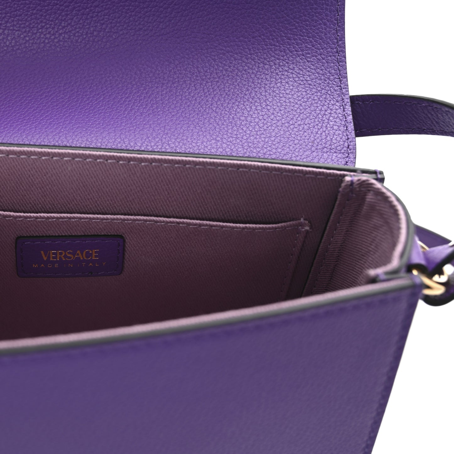 Grained Calfskin La Medusa Flap Shoulder Bag Dark Orchid