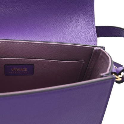 Versace Grained Calfskin La Medusa Flap Shoulder Bag Dark Orchid 6 of 9