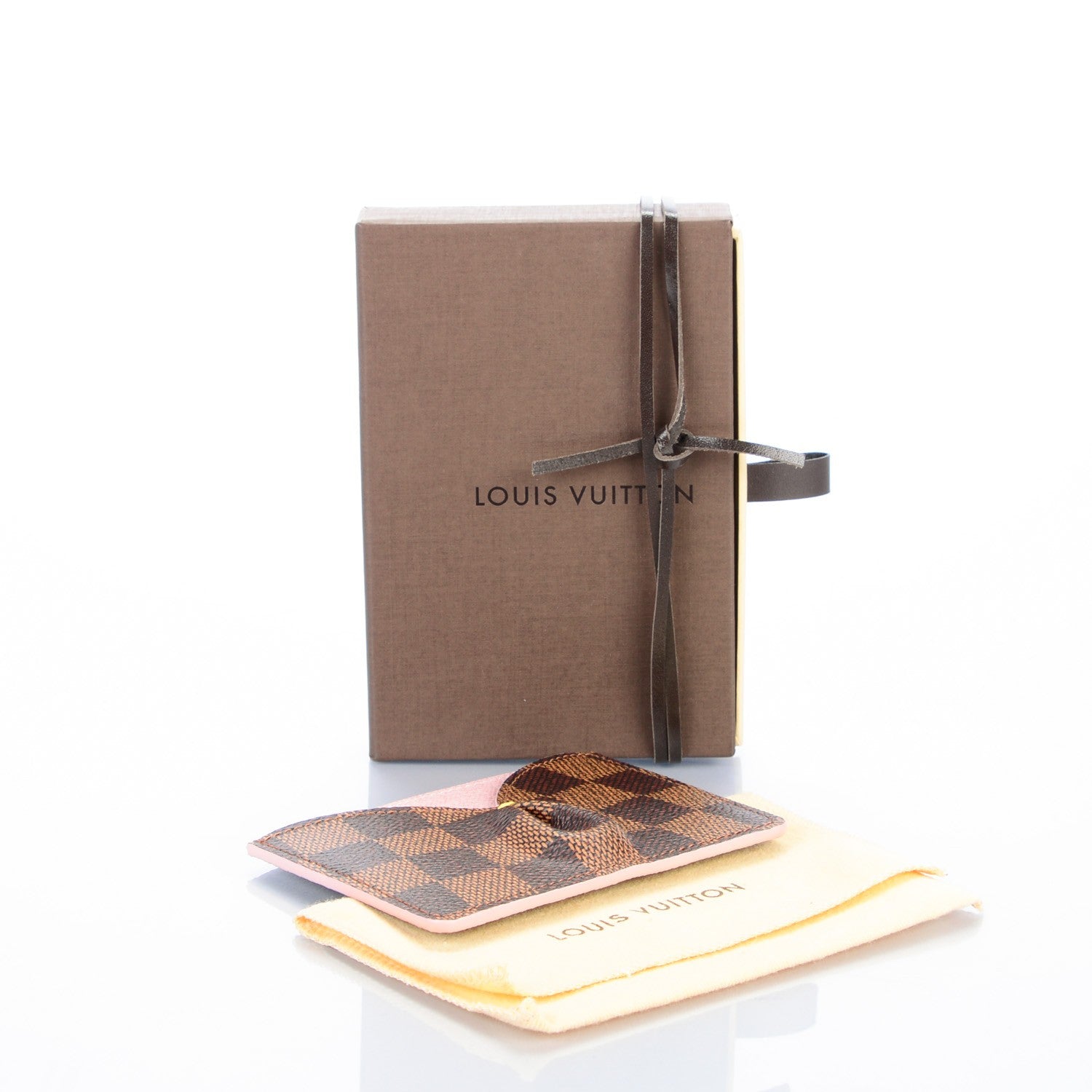 Louis Vuitton Damier Ebene Caissa Card Holder Rose Ballerine 4 of 7