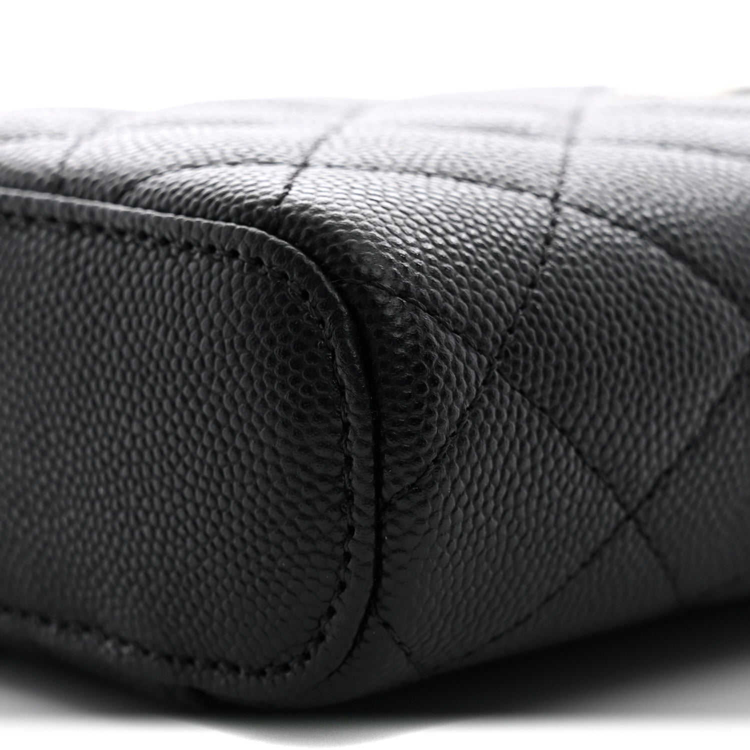 Chanel Caviar Quilted Small Vertical Coco Beauty Vanity Case With Chain Black 10 of 10
