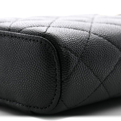 Chanel Caviar Quilted Small Vertical Coco Beauty Vanity Case With Chain Black 10 of 10