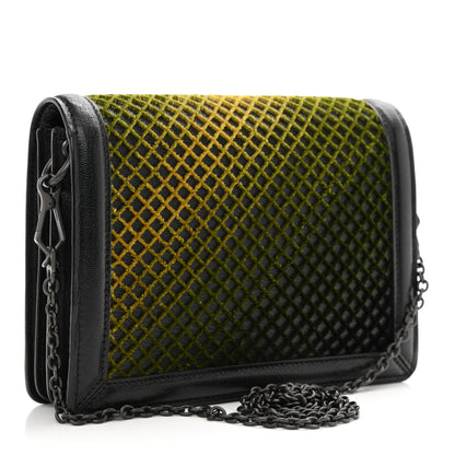 Bottega Veneta Goatskin Velvet Criss-Cross Ombre Montebello Chain Crossbody Black Multicolor 3 of 10