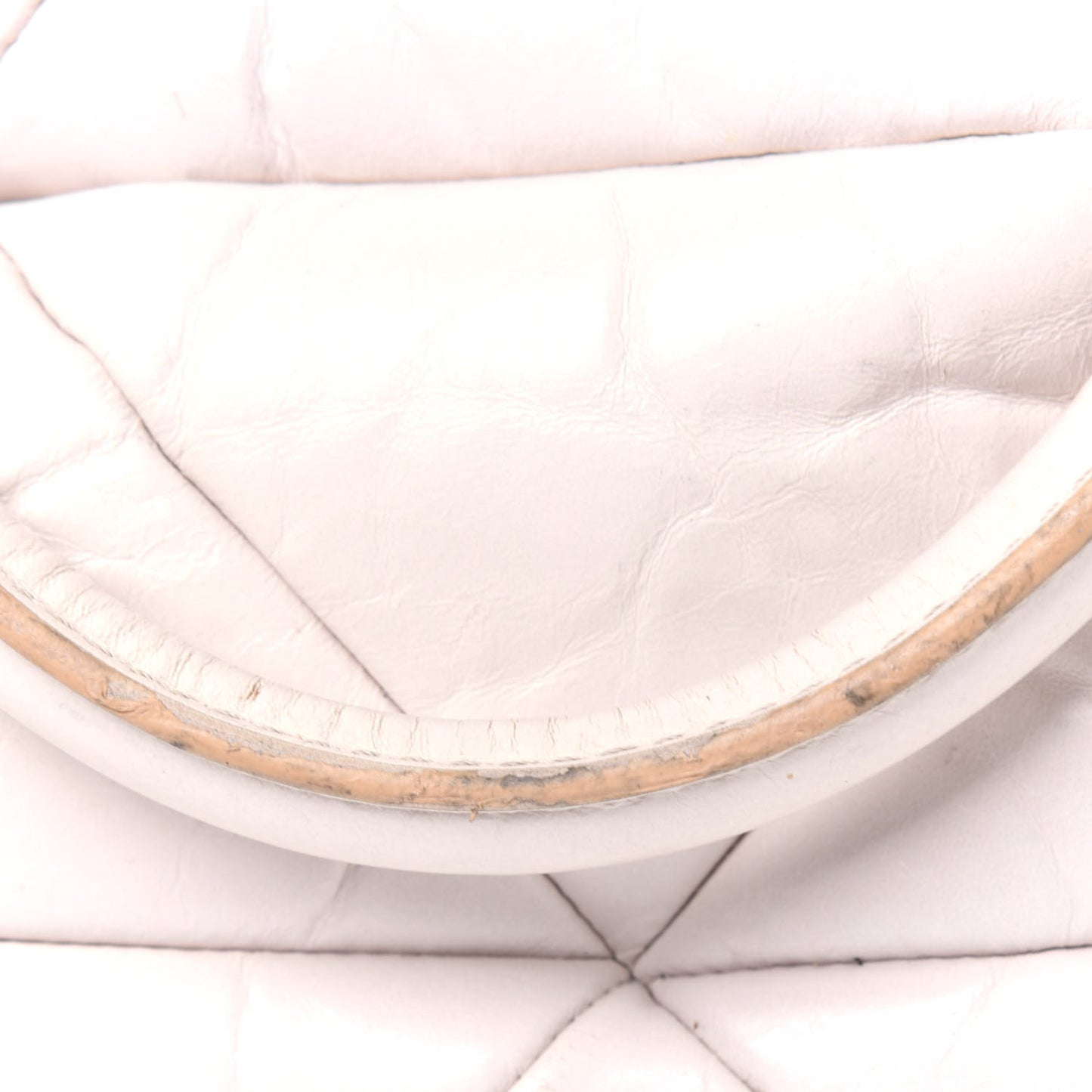Calfskin Quilted Stam White