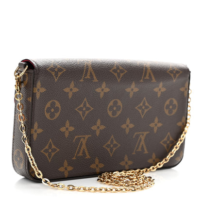 Louis Vuitton Monogram Pochette Felicie Chain Wallet Fuchsia 4 of 10