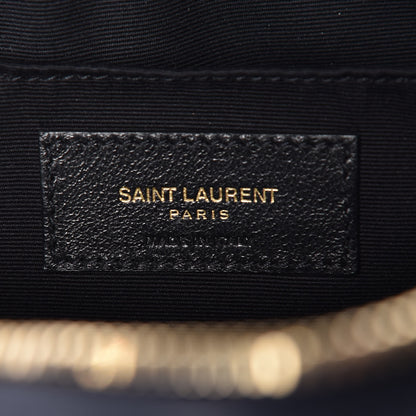 Saint Laurent Calfskin Matelasse Monogram Lou Camera Bag Navy 8 of 9