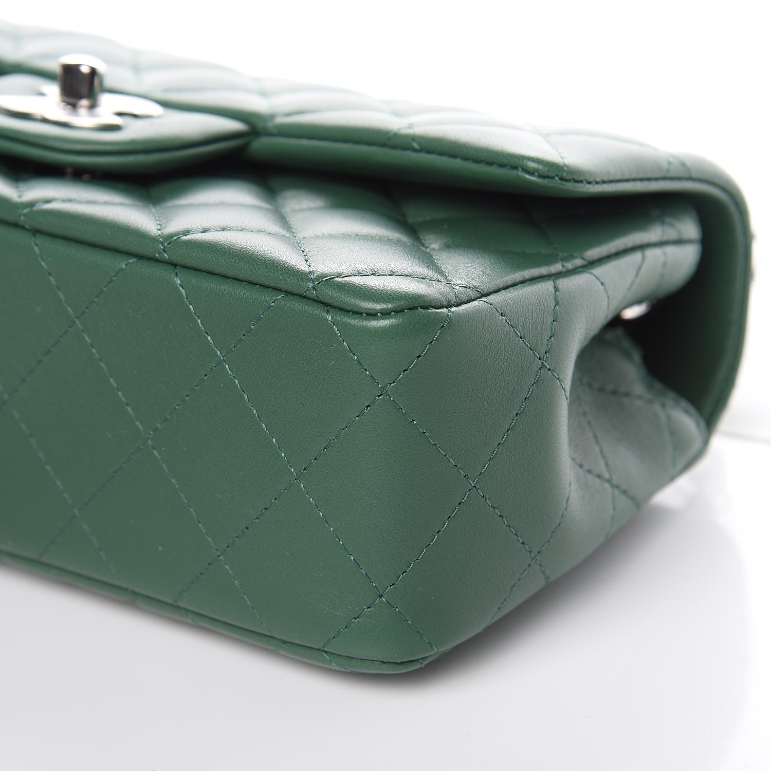 Chanel Lambskin Quilted Mini Rectangular Flap Green 9 of 10