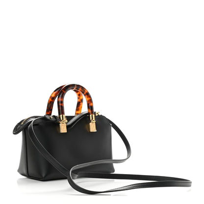 Fendi Vitello King Plexiglass Logo Embossed Mini By The Way Top Handle Boston Bag Black 3 of 11