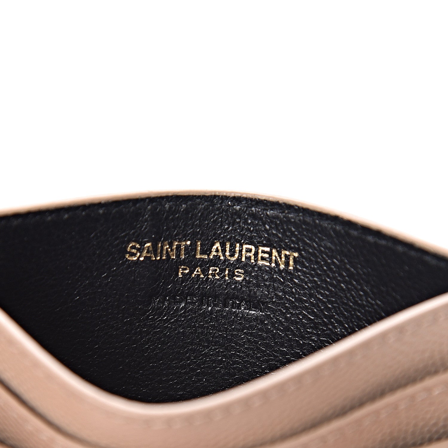 Saint Laurent Grain De Poudre Monogram Credit Card Case Nude Powder 6 of 8