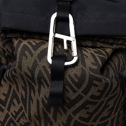 Fendi X SARAH COLEMAN Fabric Jacquard FF Vertigo Ferrino Ripstop Backpack Tobacco Moro Black 6 of 10