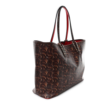 Christian Louboutin Toile Monogram Calfskin Printed Spikes East West Cabata Tote Bizon 4 of 13