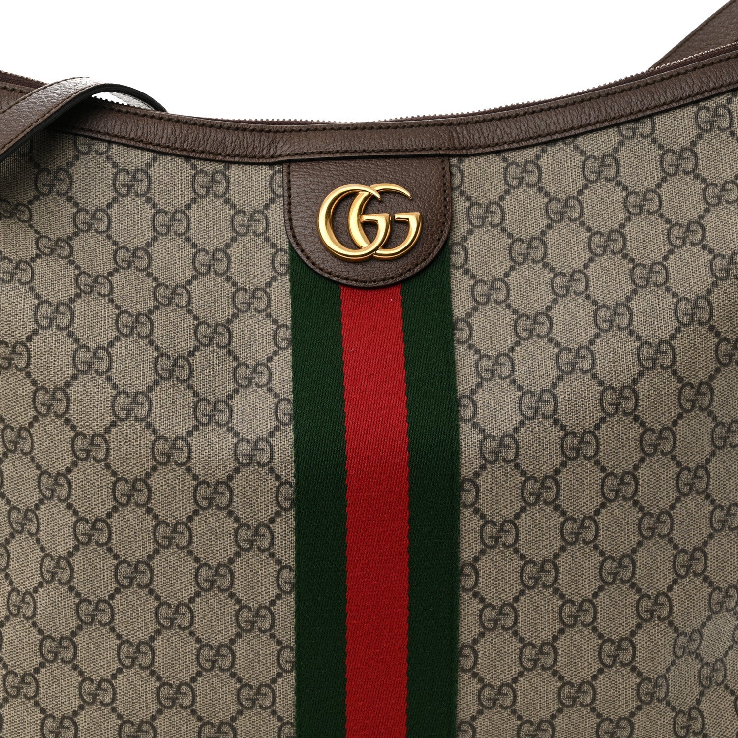 Gucci GG Supreme Monogram Web Ophidia Half Moon Hobo Brown 8 of 14