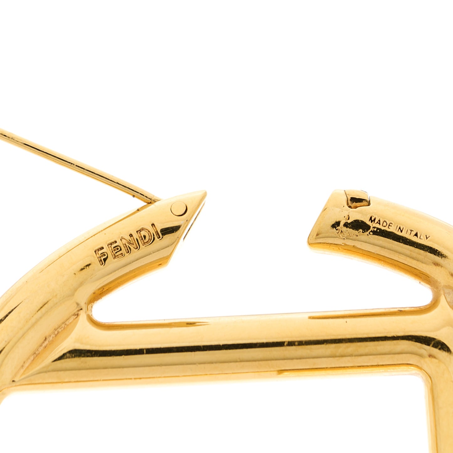 Metal FF Hoop Earrings Gold Silver