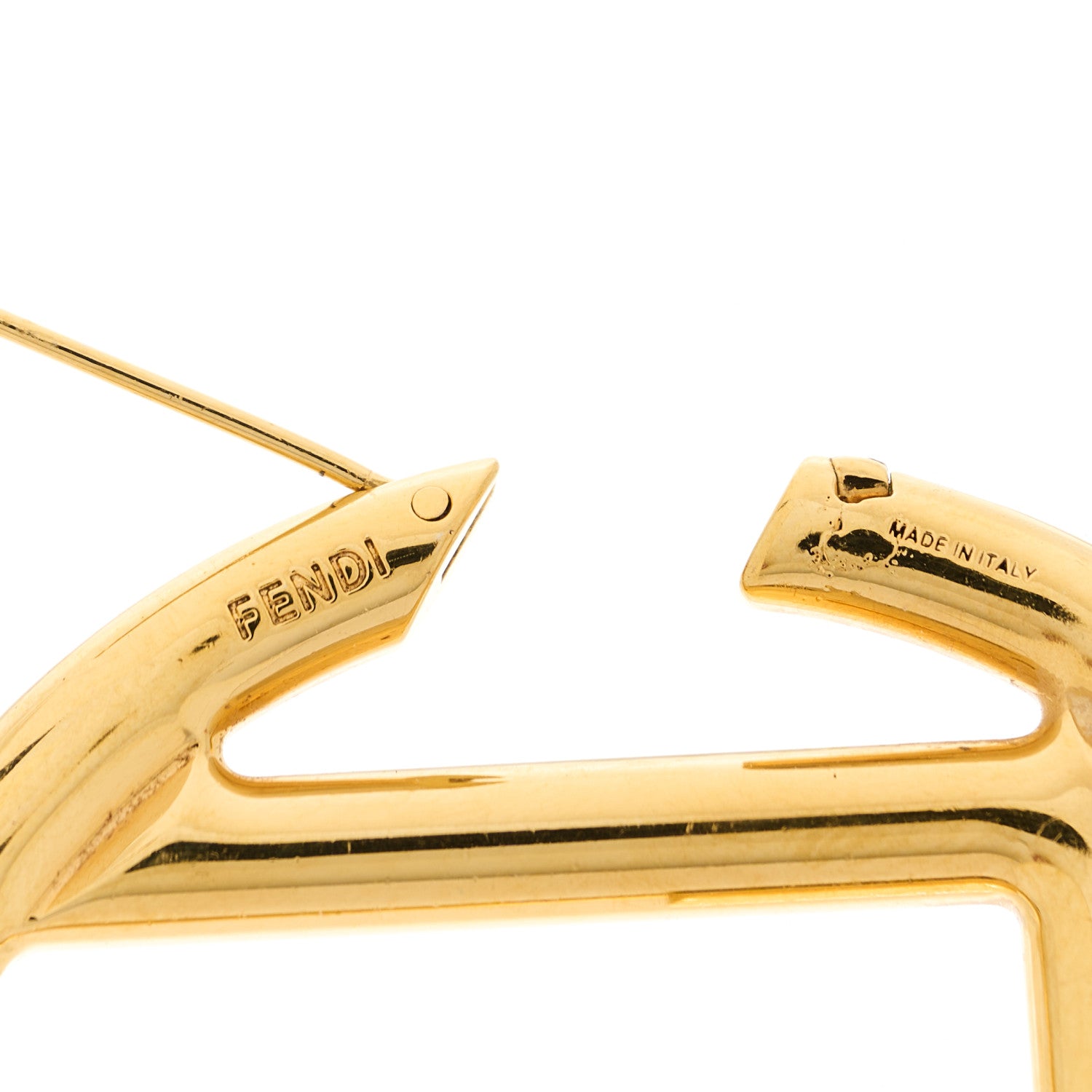 Fendi Metal FF Hoop Earrings Gold Silver 4 of 4