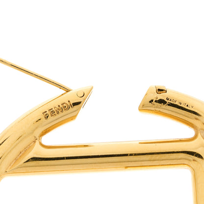 Fendi Metal FF Hoop Earrings Gold Silver 4 of 4