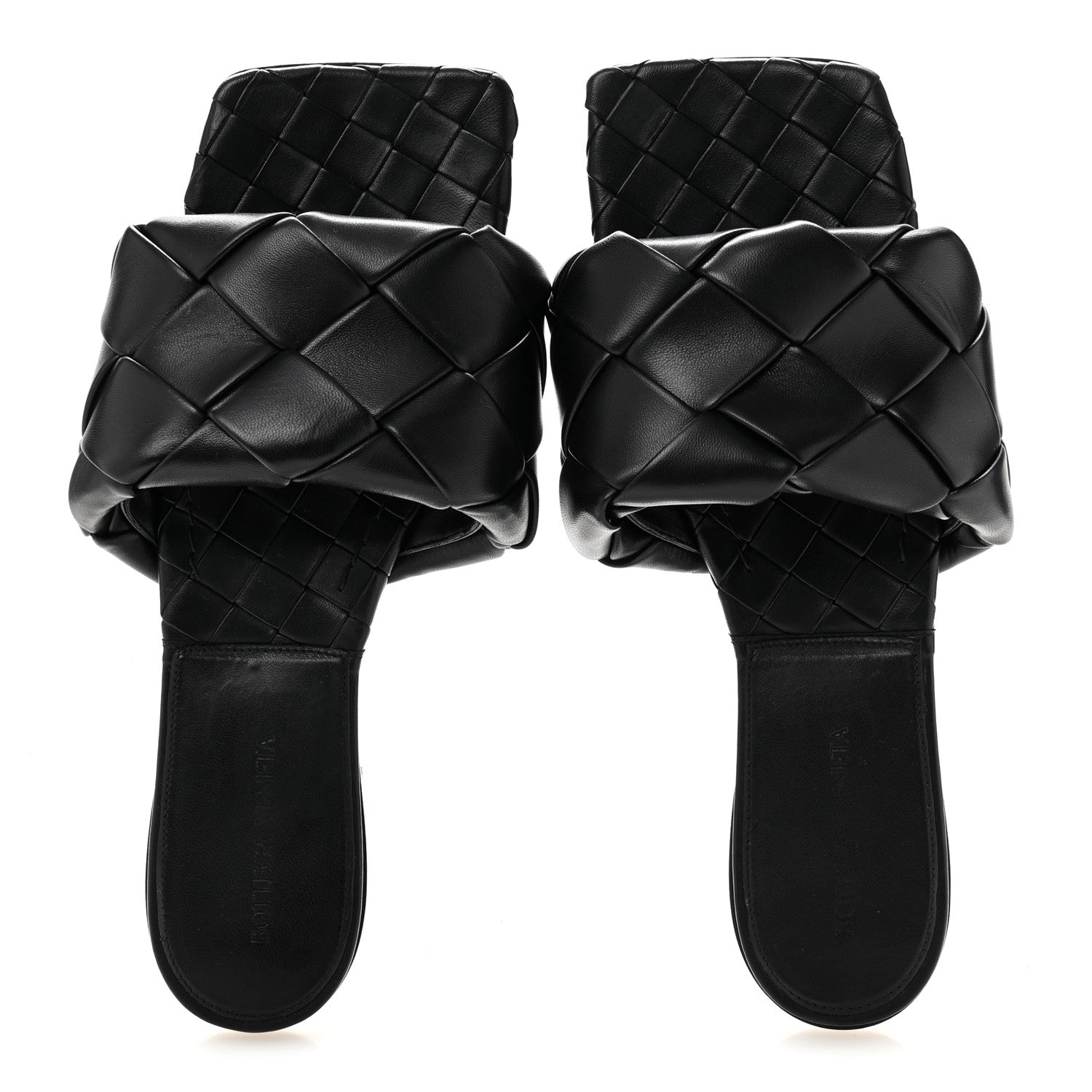 Bottega Veneta Nappa Maxi Intrecciato Lido Flat Sandals 40 Black 2 of 8