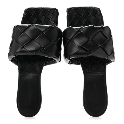 Bottega Veneta Nappa Maxi Intrecciato Lido Flat Sandals 40 Black 2 of 8