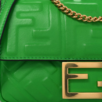 Fendi Nappa FF 1974 Embossed Mini Baguette Tomatillo 8 of 14