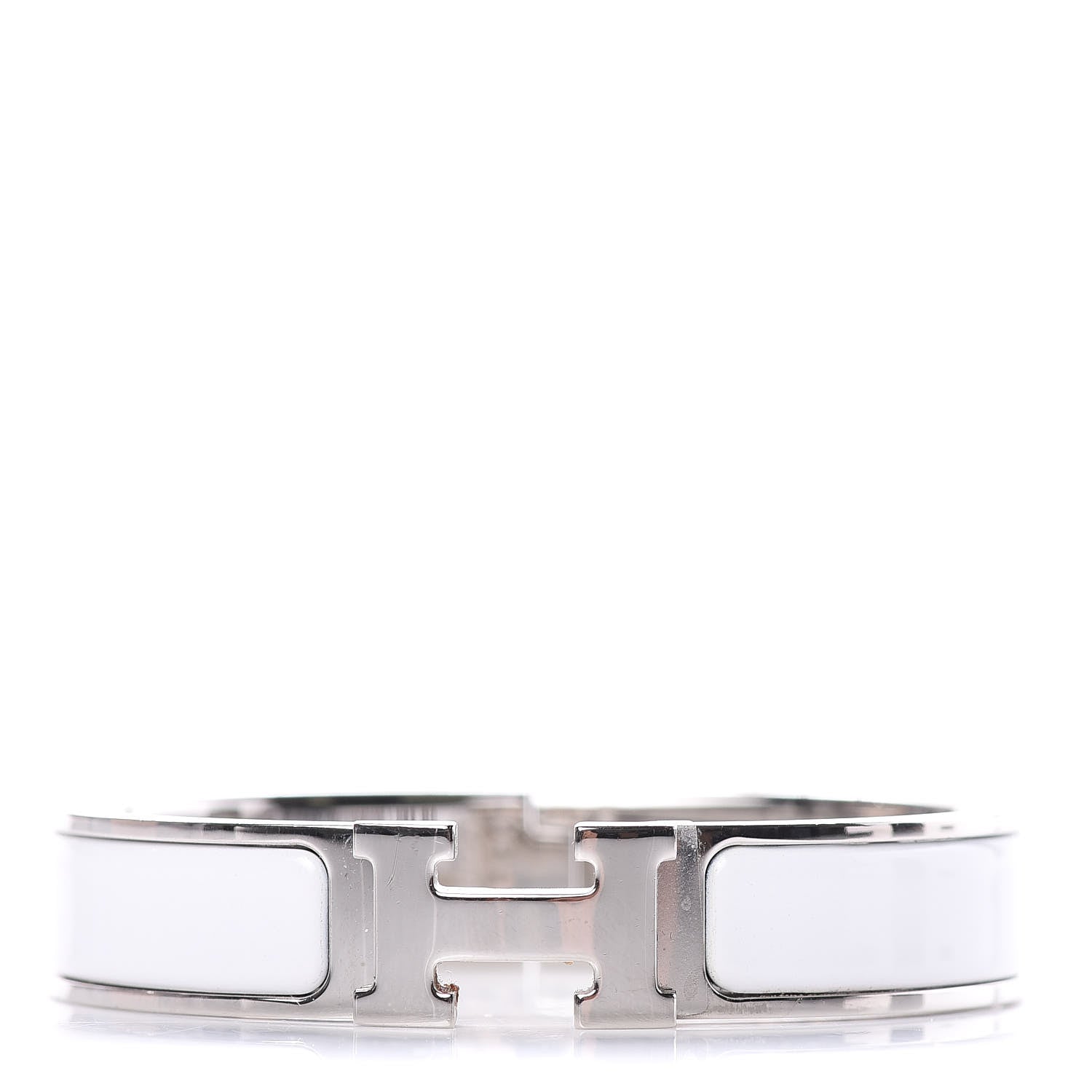 Hermes Enamel Narrow Clic Clac H Bracelet PM White 1 of 5