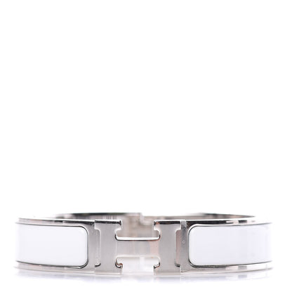 Hermes Enamel Narrow Clic Clac H Bracelet PM White 1 of 5