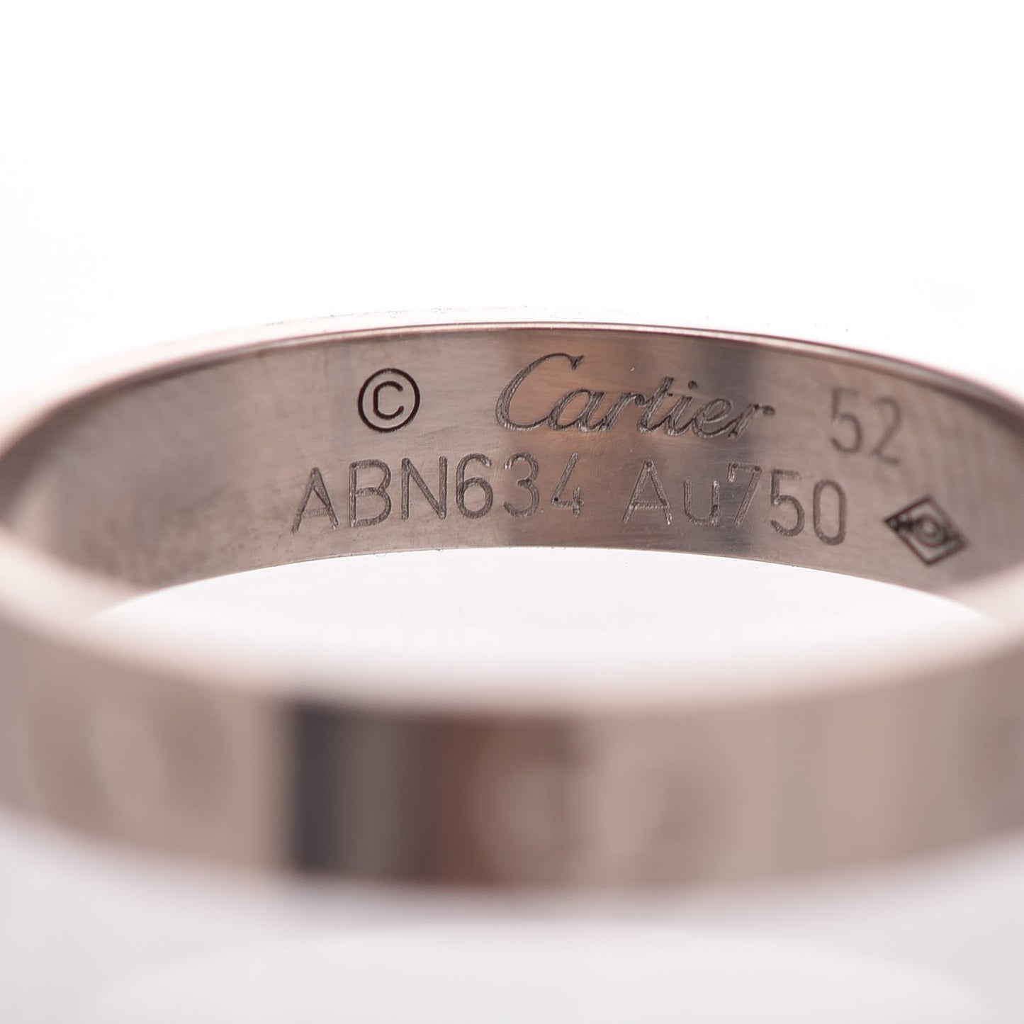 18K White Gold 3.5mm LOVE Wedding Band Ring 52 6