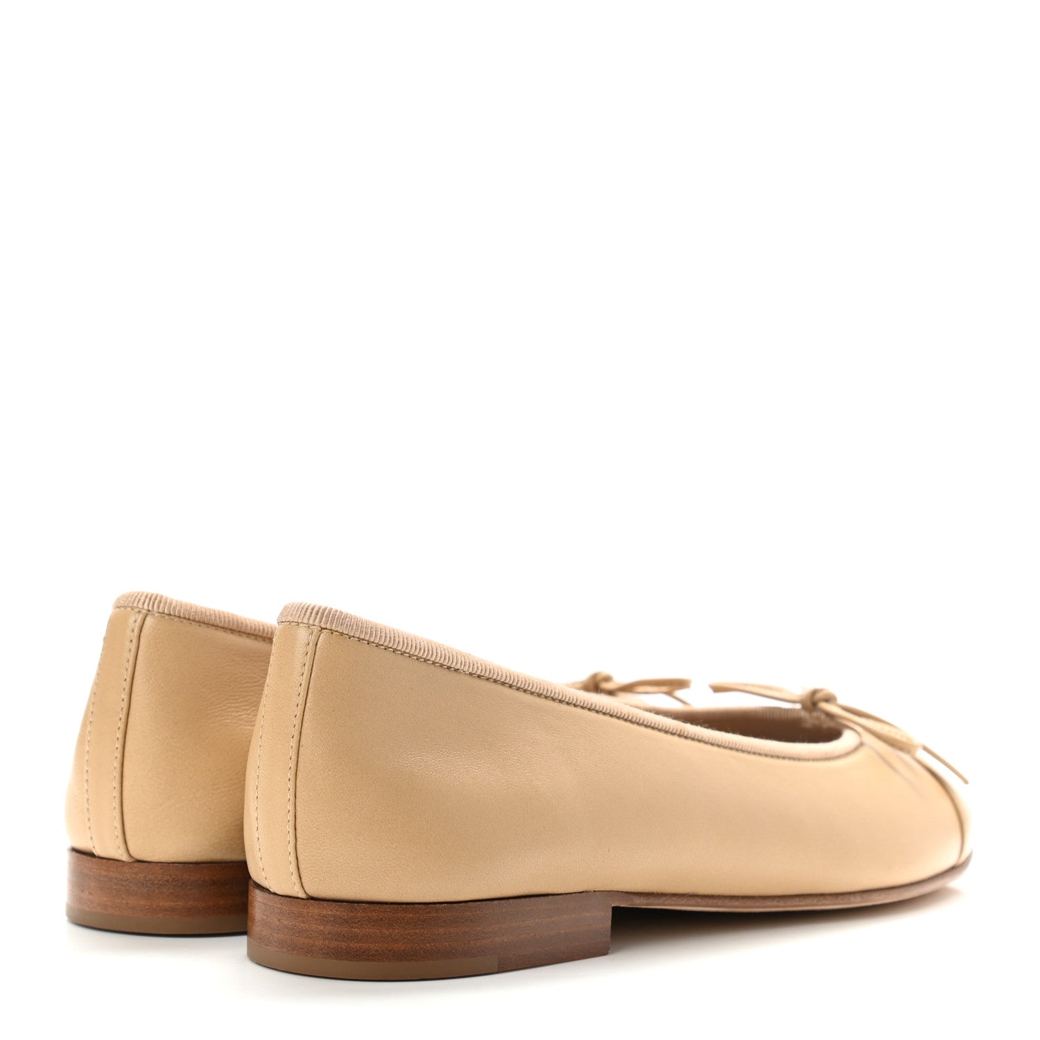 Chanel Lambskin Cap Toe CC Ballerina Flats 36.5 Beige 4 of 9