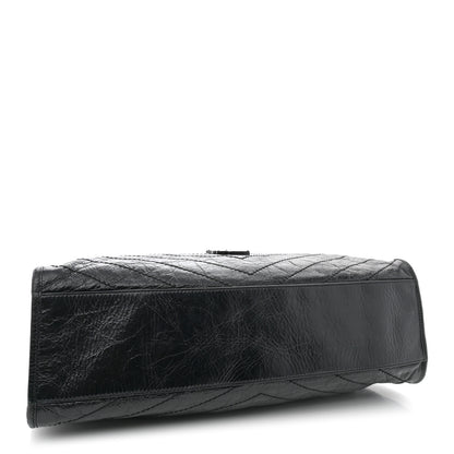Saint Laurent Crinkled Calfskin Matelasse Monogram Large Niki Shopper Tote Black 4 of 14