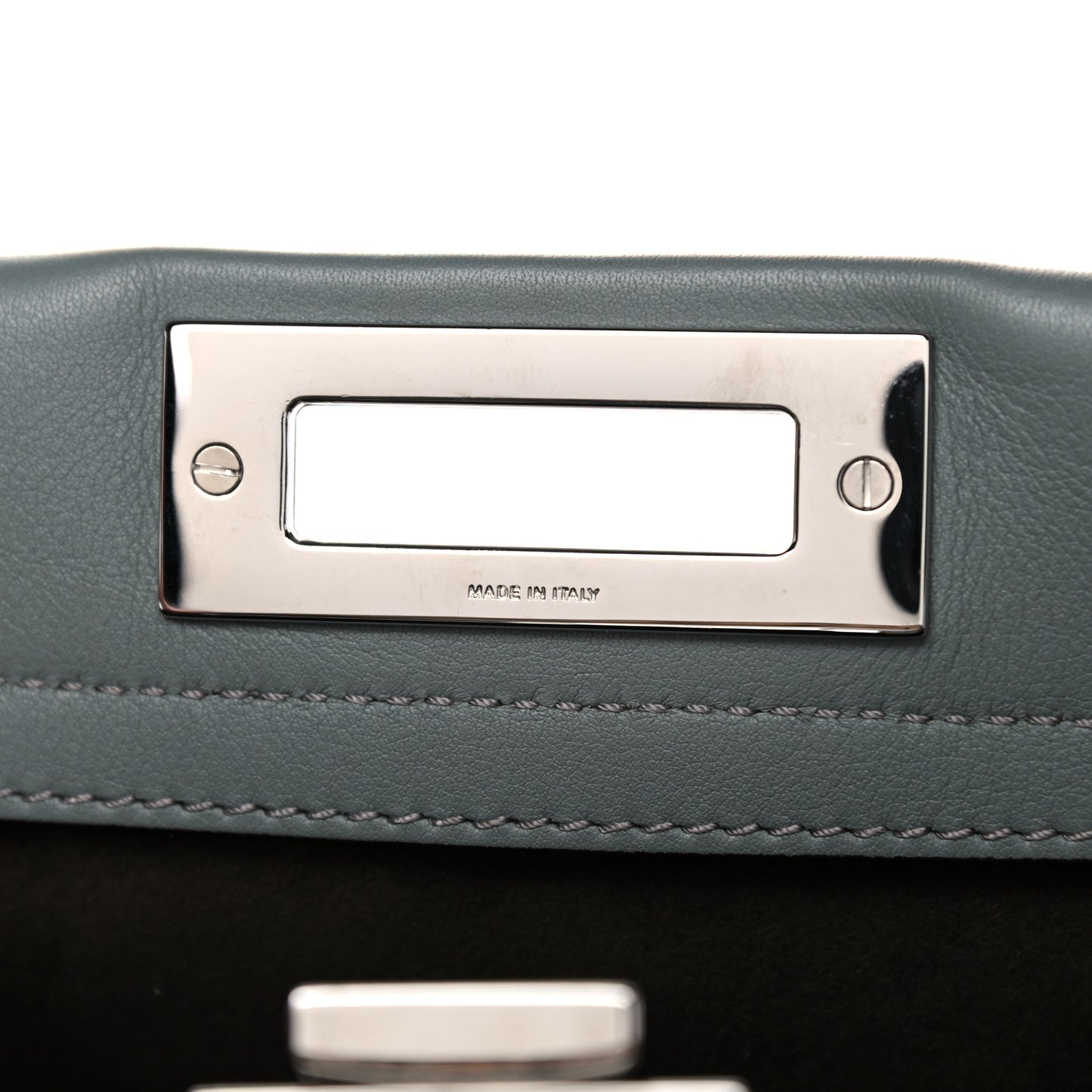 Vitello Seta Elaphe Nappa Grommet Medium Peekaboo Iconic Satchel Grey