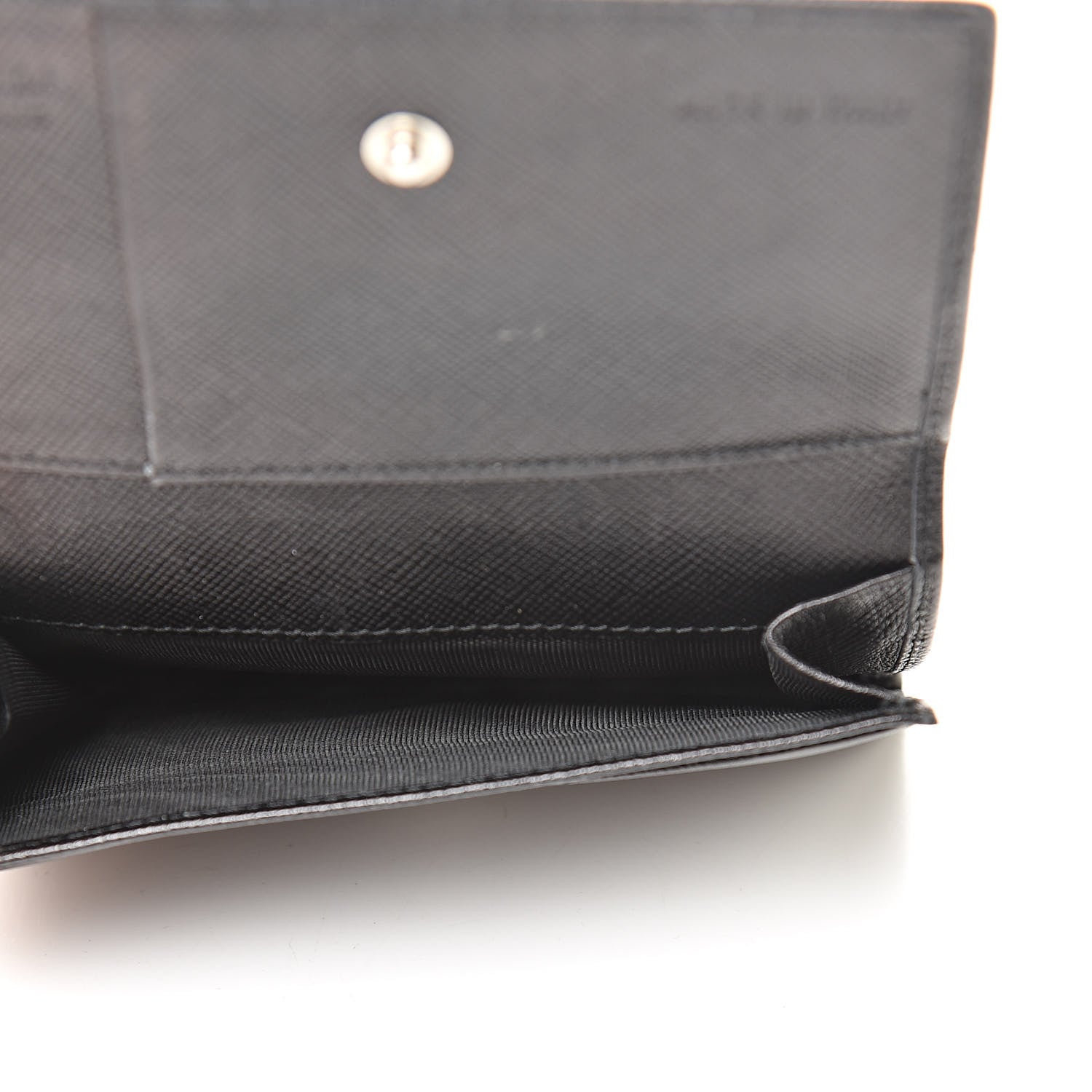 Prada Saffiano Bi-Fold Card Holder Wallet Black 5 of 14