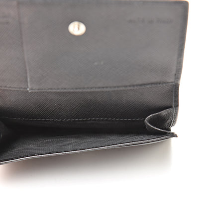 Prada Saffiano Bi-Fold Card Holder Wallet Black 5 of 14