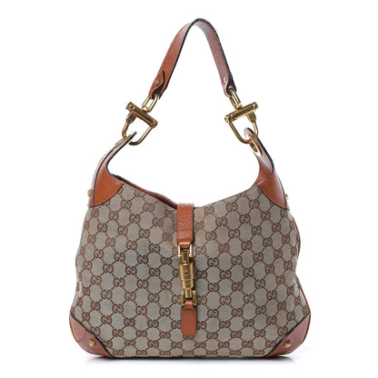 Gucci Monogram Piston Lock Jackie O Hobo 1 of 15