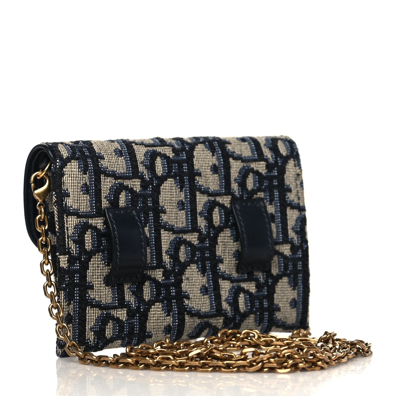 Christian Dior Oblique Nano Saddle Chain Pouch Blue 3 of 7