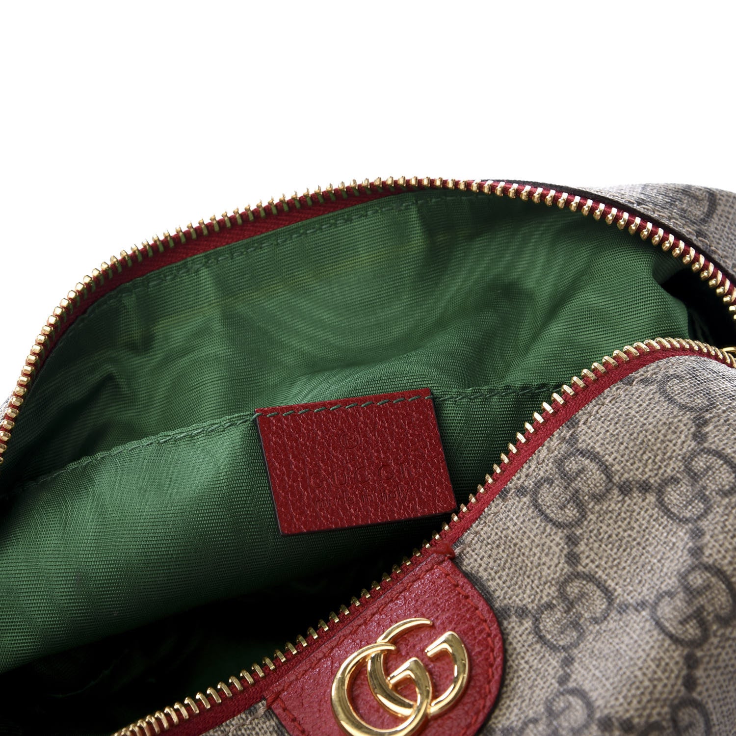 Gucci Soft GG Supreme Monogram Calfskin Medium Ophidia Cosmetic Case Beige Ebony Hibiscus Red 8 of 10