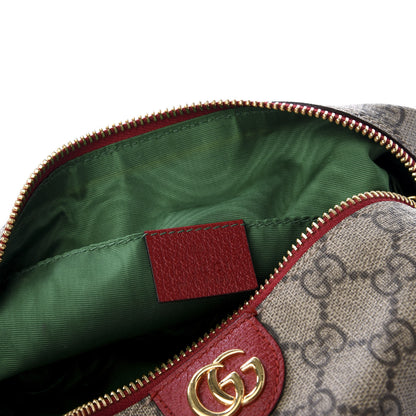 Gucci Soft GG Supreme Monogram Calfskin Medium Ophidia Cosmetic Case Beige Ebony Hibiscus Red 8 of 10
