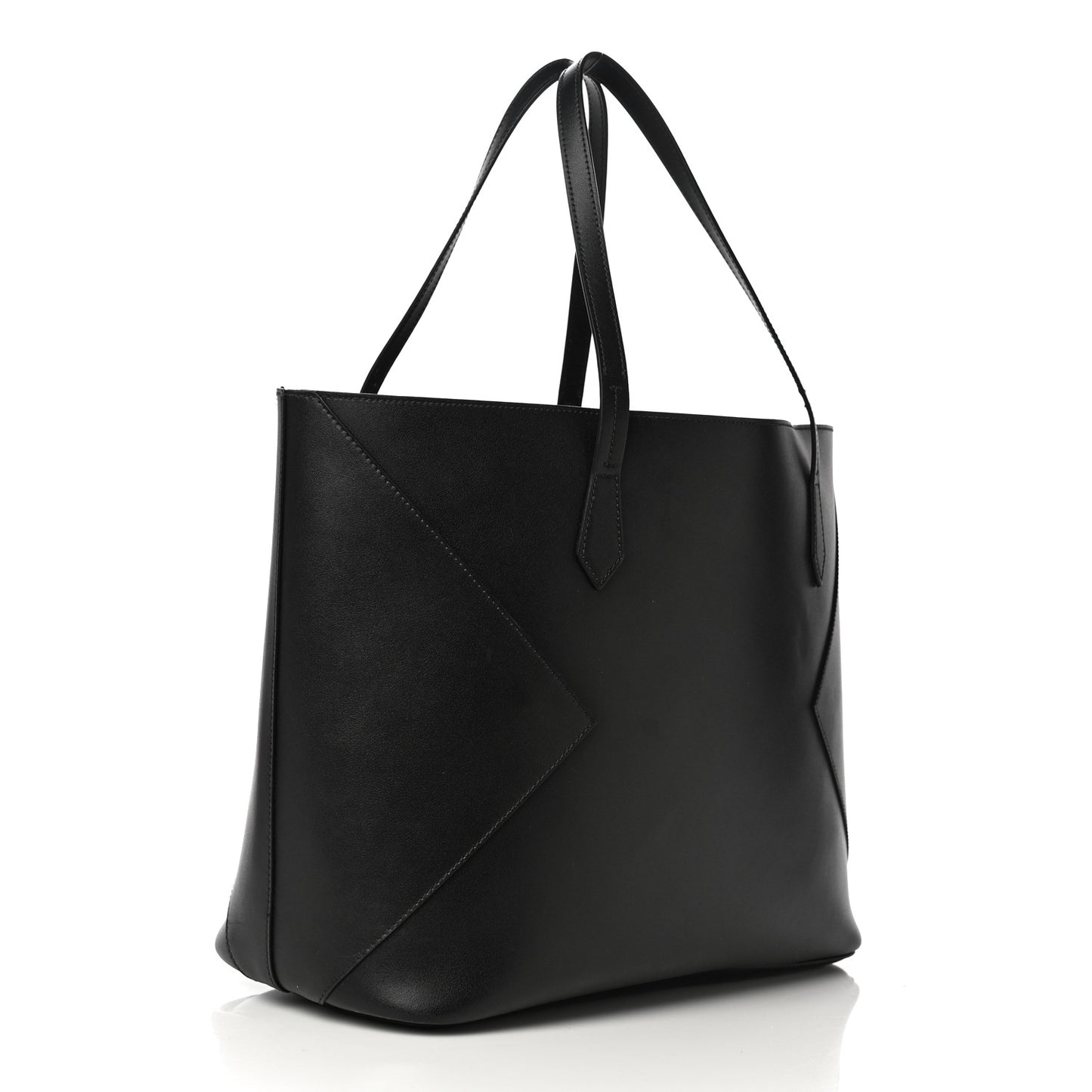 Smooth Calfskin Wing Shopper Tote Black Red