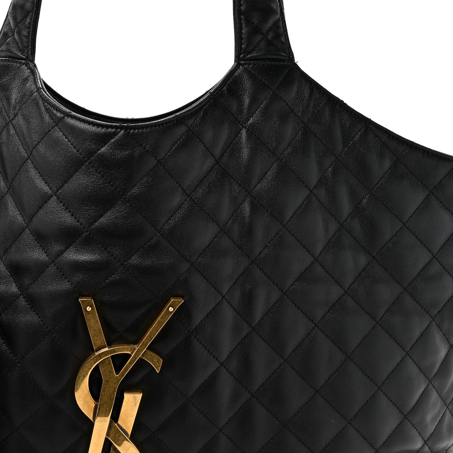 Saint Laurent Lambskin Quilted Maxi Icare Shopping Tote Black 9 of 14