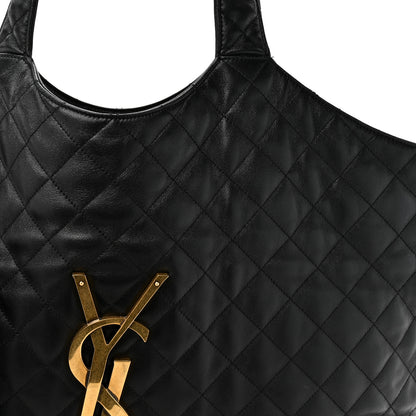 Saint Laurent Lambskin Quilted Maxi Icare Shopping Tote Black 9 of 14
