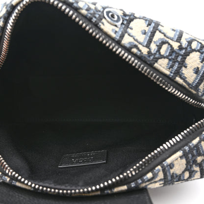 Christian Dior Oblique Jacquard Grained Calfskin Lingot Pouch Beige Black 5 of 11
