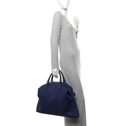 Bottega Veneta Nappa Intrecciato Maxi Convertible Tote Baltic Blue 2 of 16