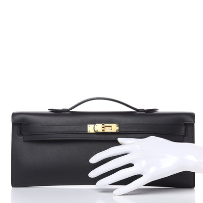 Hermes Swift Kelly Cut Clutch Pochette Black 2 of 10