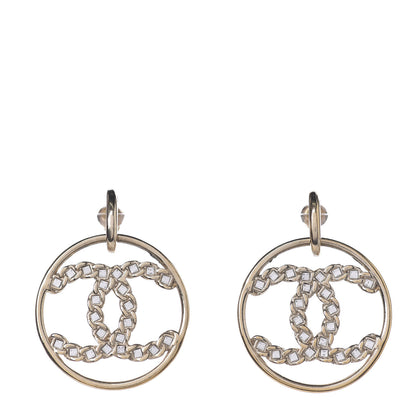 Chanel Baguette Crystal High Society CC Drop Earrings Gold 1 of 4
