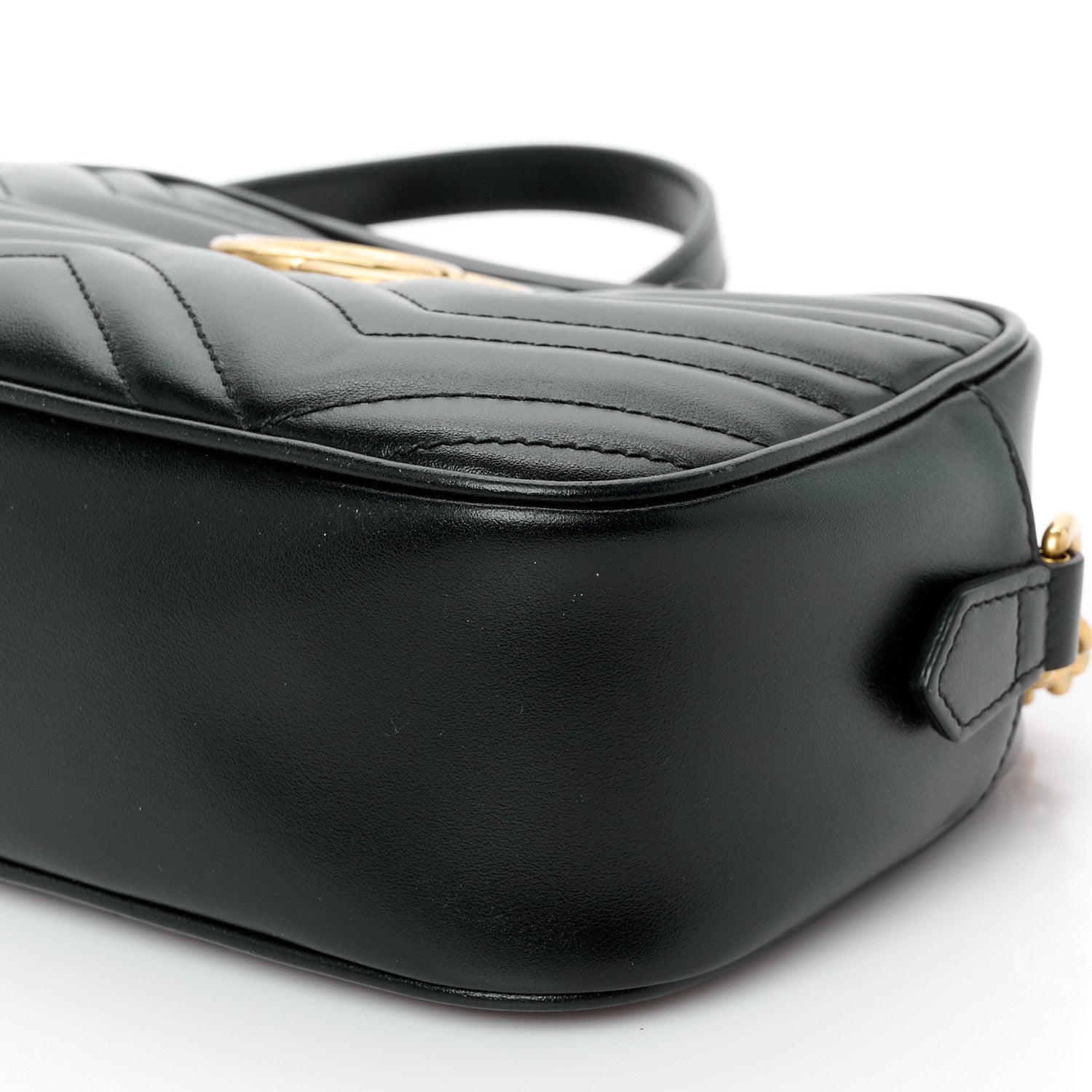 Gucci Calfskin Matelasse Small GG Marmont Chain Shoulder Bag Black 11 of 11