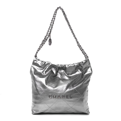 Chanel Metallic Calfskin Quilted Chanel 22 Silver 1 of 12