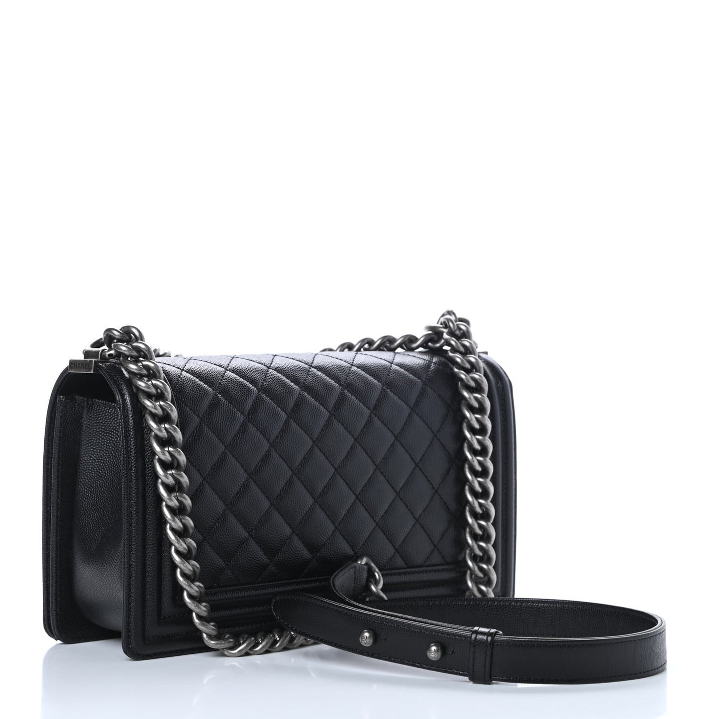Caviar Quilted Medium Boy Flap Black