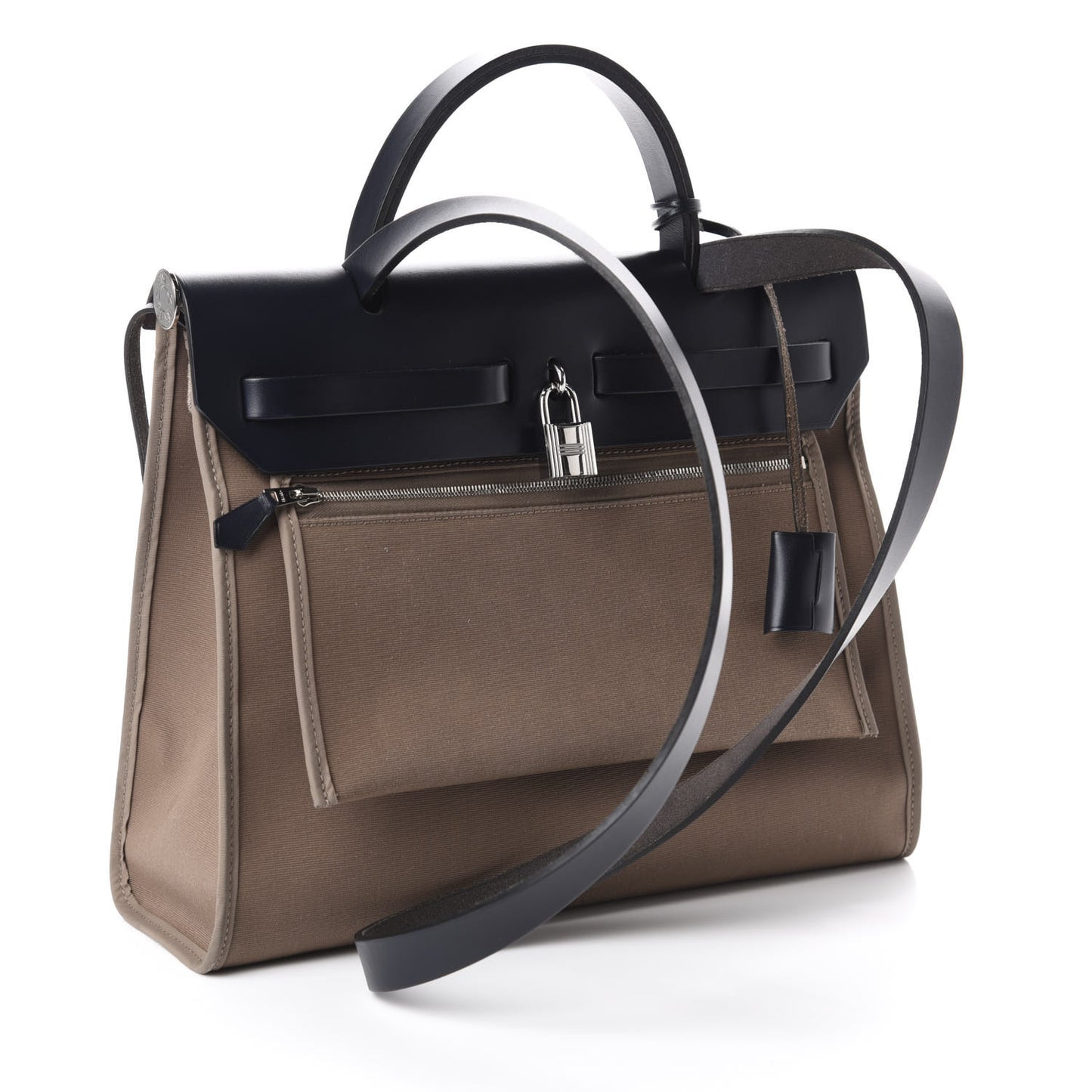 Vache Hunter Toile Herbag Zip 31 PM Etoupe Bleu Saphir