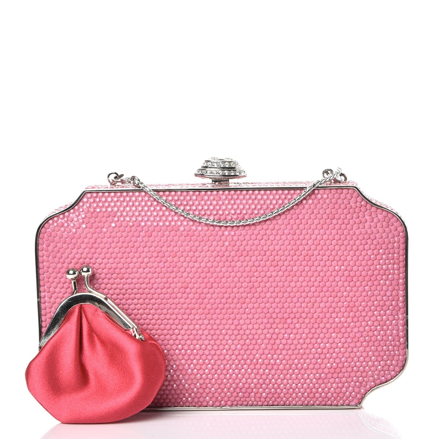 Swarovski Crystal Minaudiere Clutch Pink