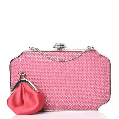 Judith Leiber Swarovski Crystal Minaudiere Clutch Pink 6 of 11