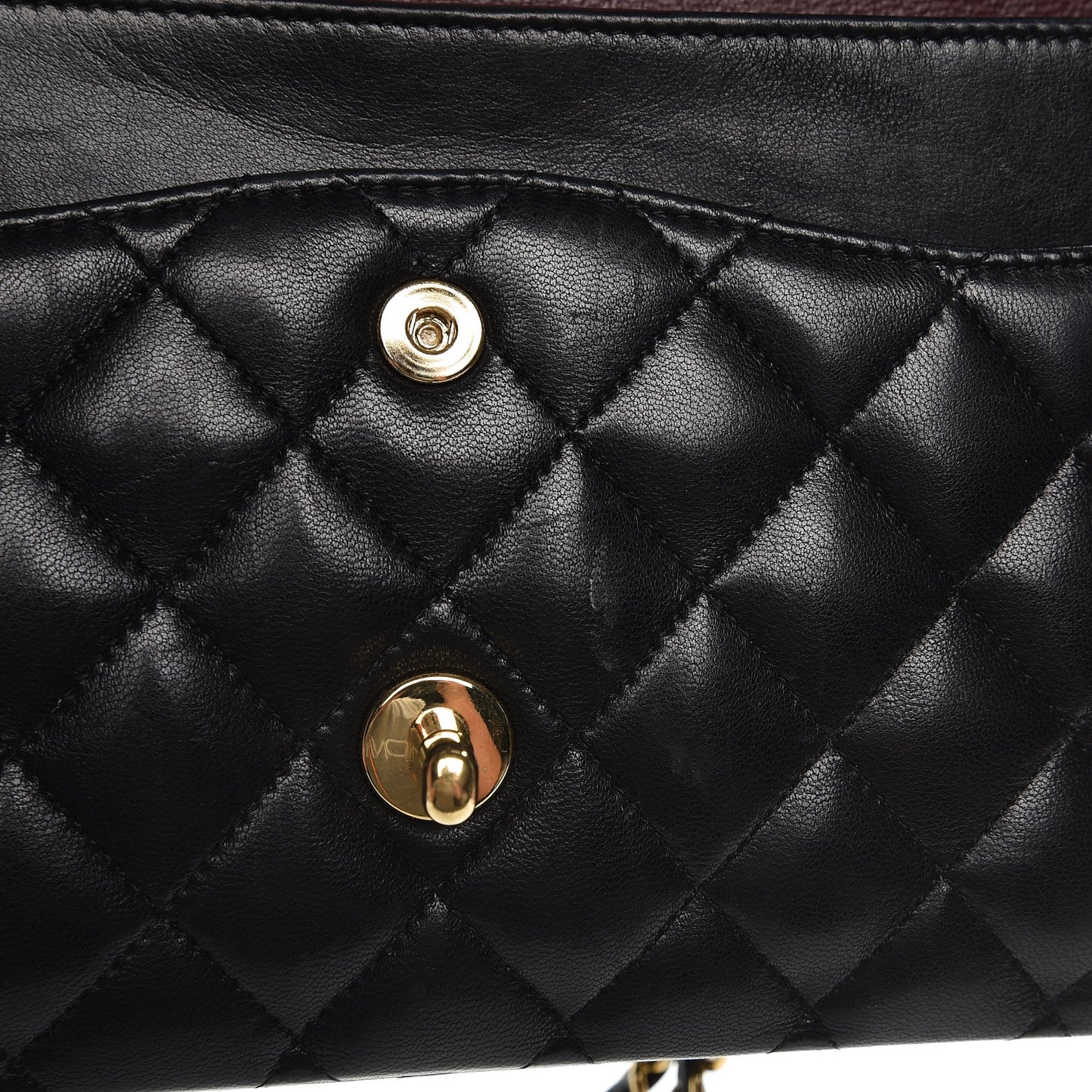 Lambskin Quilted Medium Double Flap Black